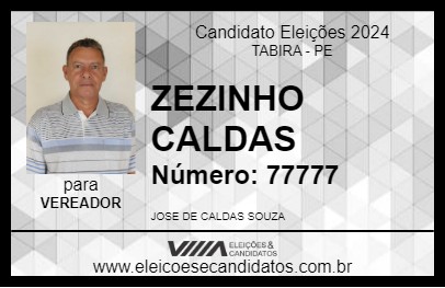 Candidato ZEZINHO CALDAS 2024 - TABIRA - Eleições