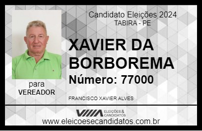 Candidato XAVIER DA BORBOREMA 2024 - TABIRA - Eleições