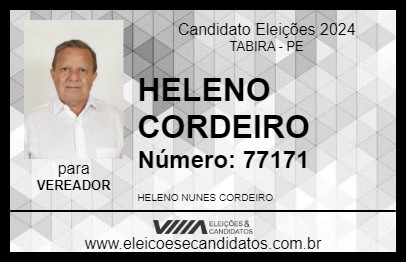 Candidato HELENO CORDEIRO 2024 - TABIRA - Eleições