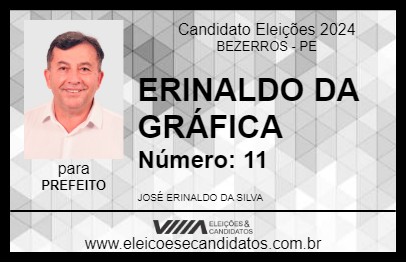 Candidato ERINALDO DA GRÁFICA 2024 - BEZERROS - Eleições