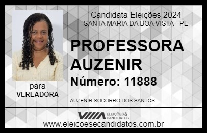 Candidato PROFESSORA AUZENIR 2024 - SANTA MARIA DA BOA VISTA - Eleições