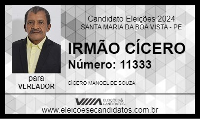 Candidato IRMÃO CÍCERO 2024 - SANTA MARIA DA BOA VISTA - Eleições