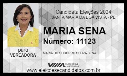 Candidato MARIA SENA 2024 - SANTA MARIA DA BOA VISTA - Eleições