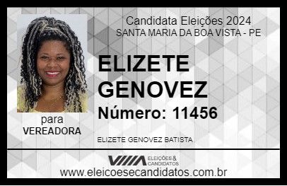 Candidato ELIZETE GENOVEZ 2024 - SANTA MARIA DA BOA VISTA - Eleições