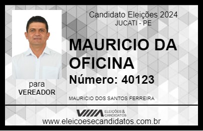 Candidato MAURICIO DA OFICINA 2024 - JUCATI - Eleições