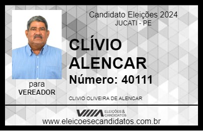 Candidato CLÍVIO ALENCAR 2024 - JUCATI - Eleições