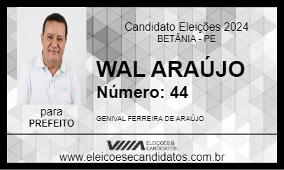 Candidato WAL ARAÚJO 2024 - BETÂNIA - Eleições