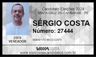 Candidato SÉRGIO COSTA 2024 - SANTA CRUZ DO CAPIBARIBE - Eleições