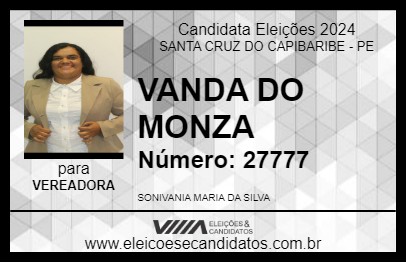 Candidato VANDA DO MONZA 2024 - SANTA CRUZ DO CAPIBARIBE - Eleições