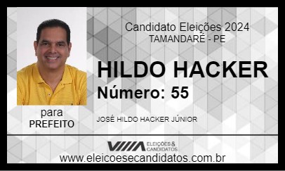 Candidato HILDO HACKER 2024 - TAMANDARÉ - Eleições