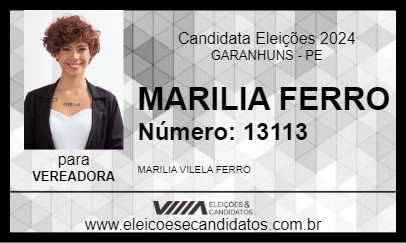 Candidato MARILIA FERRO 2024 - GARANHUNS - Eleições