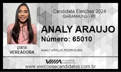 Candidato ANALY ARAUJO 2024 - GARANHUNS - Eleições