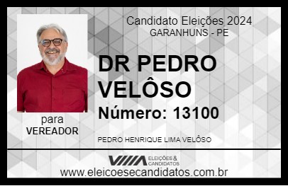 Candidato DR PEDRO VELÔSO 2024 - GARANHUNS - Eleições