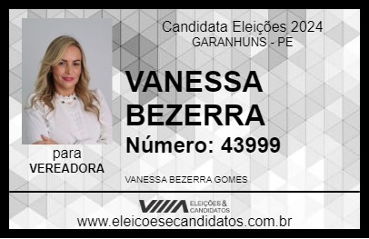 Candidato VANESSA BEZERRA 2024 - GARANHUNS - Eleições