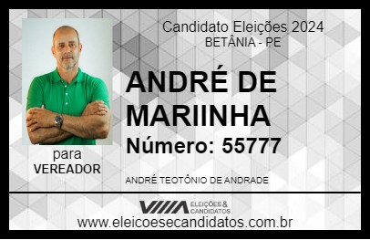 Candidato ANDRÉ DE MARIINHA 2024 - BETÂNIA - Eleições