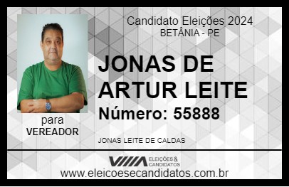 Candidato JONAS DE ARTUR LEITE 2024 - BETÂNIA - Eleições