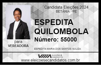 Candidato ESPEDITA QUILOMBOLA 2024 - BETÂNIA - Eleições