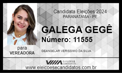 Candidato GALEGA GEGÊ 2024 - PARANATAMA - Eleições