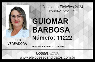 Candidato GUIOMAR BARBOSA 2024 - PARANATAMA - Eleições