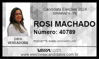 Candidato ROSI MACHADO 2024 - SIRINHAÉM - Eleições