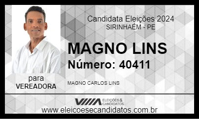 Candidato MAGNO LINS 2024 - SIRINHAÉM - Eleições