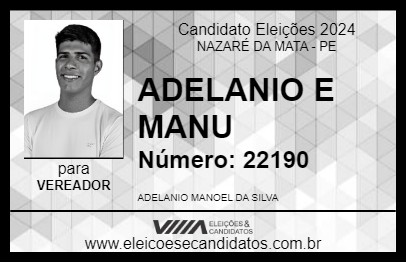 Candidato ADELANIO MÃO AMIGA 2024 - NAZARÉ DA MATA - Eleições