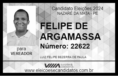 Candidato FELIPE DE ARGAMASSA 2024 - NAZARÉ DA MATA - Eleições