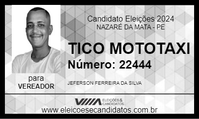 Candidato TICO MOTOTAXI 2024 - NAZARÉ DA MATA - Eleições