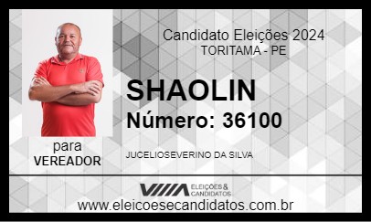 Candidato SHAOLIN 2024 - TORITAMA - Eleições