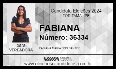 Candidato FABIANA 2024 - TORITAMA - Eleições