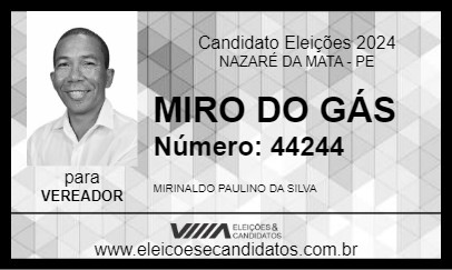 Candidato MIRO DO GÁS 2024 - NAZARÉ DA MATA - Eleições