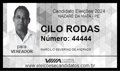 Candidato CILO RODAS 2024 - NAZARÉ DA MATA - Eleições