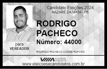 Candidato RODRIGO PACHECO 2024 - NAZARÉ DA MATA - Eleições