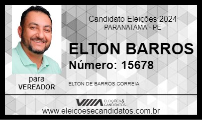 Candidato ELTON BARROS 2024 - PARANATAMA - Eleições