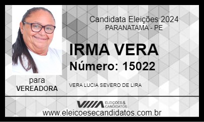 Candidato IRMA VERA 2024 - PARANATAMA - Eleições