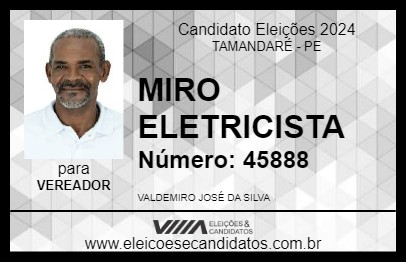 Candidato MIRO ELETRICISTA 2024 - TAMANDARÉ - Eleições