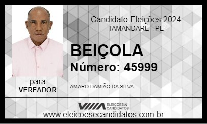 Candidato BEIÇOLA 2024 - TAMANDARÉ - Eleições