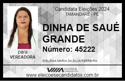 Candidato DINHA DE SAUÉ GRANDE 2024 - TAMANDARÉ - Eleições