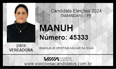 Candidato MANUH 2024 - TAMANDARÉ - Eleições