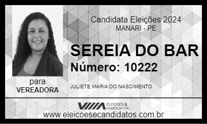 Candidato SEREIA DO BAR 2024 - MANARI - Eleições