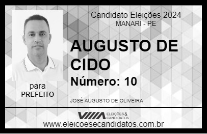 Candidato AUGUSTO DE CIDO 2024 - MANARI - Eleições