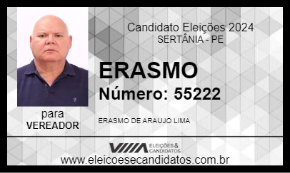 Candidato ERASMO 2024 - SERTÂNIA - Eleições