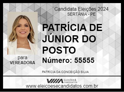 Candidato PATRÍCIA DE JÚNIOR DO POSTO 2024 - SERTÂNIA - Eleições