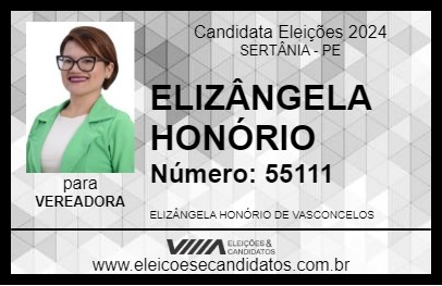 Candidato ELIZÂNGELA HONÓRIO 2024 - SERTÂNIA - Eleições