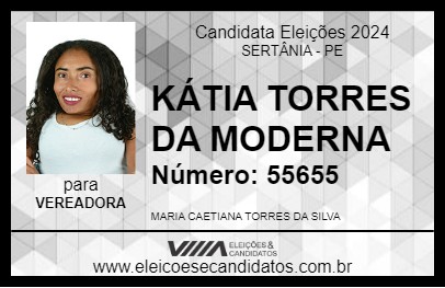 Candidato KÁTIA TORRES DA MODERNA 2024 - SERTÂNIA - Eleições