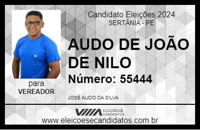 Candidato AUDO DE JOÃO DE NILO 2024 - SERTÂNIA - Eleições