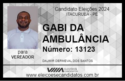 Candidato GABI DA AMBULÂNCIA 2024 - ITACURUBA - Eleições