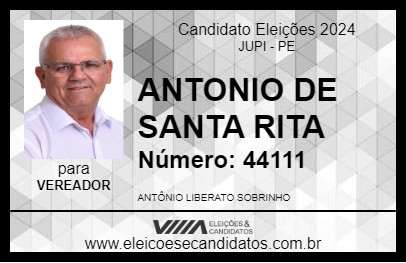 Candidato ANTONIO DE SANTA RITA 2024 - JUPI - Eleições