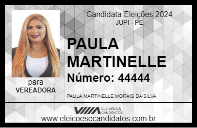 Candidato PAULA MARTINELLE 2024 - JUPI - Eleições