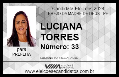 Candidato LUCIANA TORRES 2024 - BREJO DA MADRE DE DEUS - Eleições